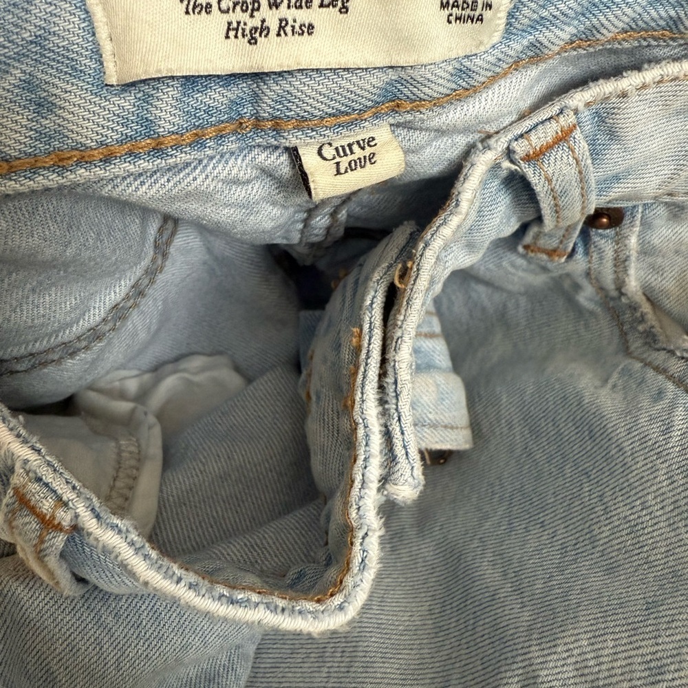 SHORT Abercrombie & Fitch Light Blue Cropped Jeans - Picture 4 of 4